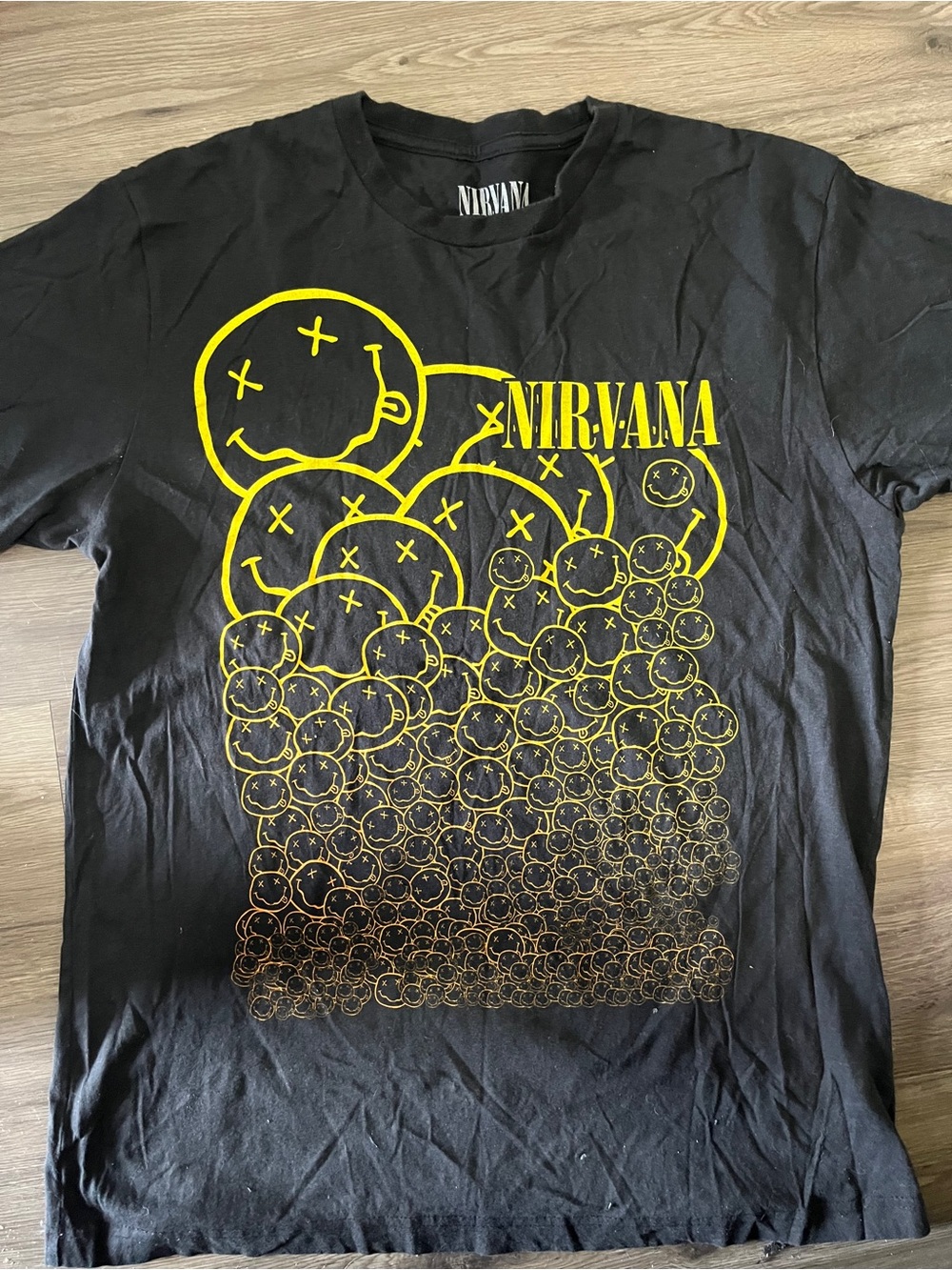 NIRVANA Black T grunge retro inspired cotton L